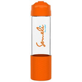 18 Oz. H2go Pure Glass Water Bottle With Orange Lid/Silicone Sleeve
